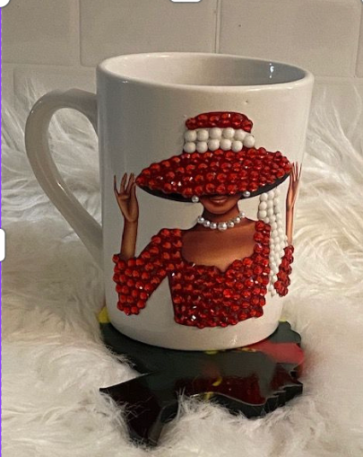 Lady in Red Coffee Mug