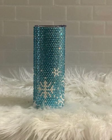 Rhinestoned Snowflake Tumbler